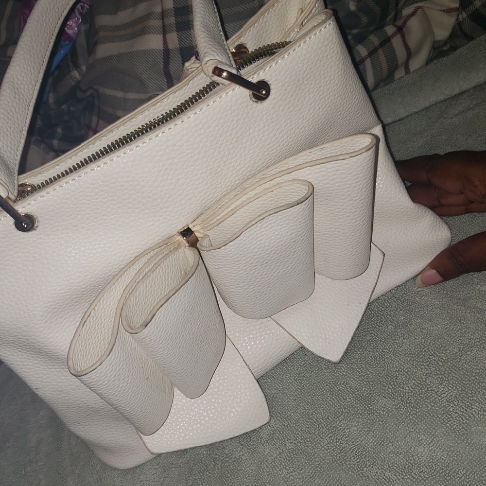 Crossi Chic Cream Bow Satchel